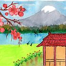 Meu projeto do curso: Ilustração em aquarela com influência japonesa. Watercolor Painting project by Jose Rosangelo Silva - 06.02.2020