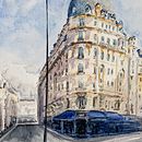 Mi Proyecto del curso: Dibujo arquitectónico con acuarela y tinta. Un proyecto de Pintura a la acuarela de Paulina Brito - 27.04.2020