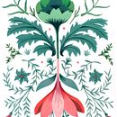  Introducción a la ilustración floral con acrílico, simetría con alcaucil @analopeztextiles . % Ana Lopez tarafından hazırlanan Tasarım, Ve Baskı projesi - 04.27.2020