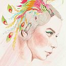 Phoenix lady illustration. Digital Painting, Traditional illustration, Painting, and Watercolor Painting project by Sunnie De Grow - 04.27.2020