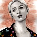 Este es mi proyecto final, retrato a lápiz con acrílico y acuarela e intervención digital con photoshop.  Ein Projekt aus dem Bereich Zeichnung, Bleistiftzeichnung, Porträtzeichnung, Digitale Zeichnung und Aquarellmalerei von Dinora Segundo - 30.04.2020