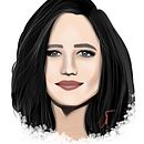 Ilustración Eva Green. Traditional illustration project by Natalia Araque Laosa - 05.01.2020