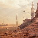 Matte paintig - skyline. Een project van  Concept art van Kevin Urbina - 03.05.2020