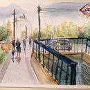 Mi Proyecto del curso: Paisajes urbanos en acuarela. Moncloa, Madrid.. Un projet de Illustration traditionnelle de Maite Gallego López - 04.05.2020