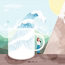 La ola. Ilustração digital projeto de Nuria Berruezo Sanchez - 01.05.2020