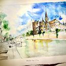 Mi Proyecto del curso: Notre Dame desde el Sena. . Een project van  Artistieke tekening van Claudio Escobar - 06.05.2020