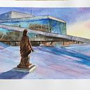 Trying architectural sketching on a modern building, the Norwegian Opera in Oslo . % Wenche Sekse tarafından hazırlanan Mimari İllüstras, Ve on projesi - 05.06.2020