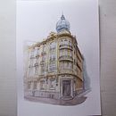 Mi Proyecto del curso: Dibujo arquitectónico con acuarela y tinta. Een project van Aquarelschilderen van Bocana Creativa - 07.05.2020