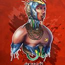 Mi Proyecto del curso: Del dibujo a lápiz a la ilustración digital - African Cyborg. Projekt z dziedziny Concept art,  R, sunek art, st, czn, Trad, c i jna ilustracja użytkownika Marta Gómez Zárate - 08.05.2020