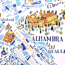 Mapa de Granada.. Traditional illustration, and Digital Illustration project by Ángela Alcalá Alcalde - 03.11.2019
