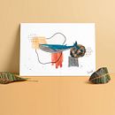 The whale. Colagem, e Pintura em aquarela projeto de Nick Soueref - 11.05.2020