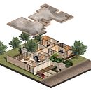 Proyecto Casa GD. Un progetto di Architettura, Paesaggismo, Illustrazione digitale, Architettura digitale, Illustrazione architettonica, Design e Illustrazione tradizionale di Daniel Del Toro - 14.05.2020