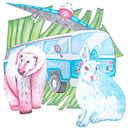 Perdidos en la selva. Projekt z dziedziny  Kolaż, Trad, c i jna ilustracja użytkownika rociovalderas - 14.05.2020