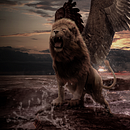 Fotomontaje Creativo -  Lion of Babylon. Digital Architecture, Concept Art, Creativit, Graphic Design, and Traditional illustration project by Daniel Carranza - 05.19.2020