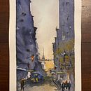 New York City Sunset. Un progetto di Architettura, Illustrazione architettonica e Pittura ad acquerello di Marcelo Cavazzoni - 20.05.2020