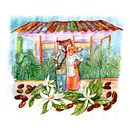 Sr. Zorro y Sra. Gazela. Mi Proyecto del curso: Ilustración en acuarela con influencia japonesa Ein Projekt aus dem Bereich Traditionelle Illustration von Sebastian Casas Ayala - 25.05.2020