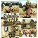 My project in Watercolor Coloring for Comics and Illustrations course: my take on the three little pigs. Watercolor Painting project by blanebellerud - 06.16.2020