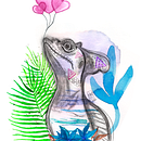 la lagartija. Ilustração tradicional, Pintura, e Pintura em aquarela projeto de Nayari Briceño Perez - 29.05.2020