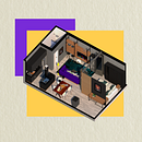 Meu projeto do curso: Ilustração digital de projetos arquitetônicos. Utilizei algumas técnicas do curso para aplicar nesse flat. Arquitetura projeto de Mauro Santos - 29.05.2020