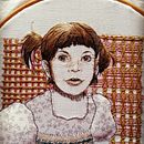 Retrato de niña con coletas. Een project van Craft,  Beeldende kunst, Borduurwerk, Naaiwerk,  Creativiteit, Creativiteit met kinderen,  Tekening,  Artistieke tekening,  Portrettekening y Realistische tekening van Itziar Olaizola - 31.05.2020