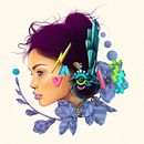 Luna: Ritratto creativo illustrato con Procreate. Un progetto di Belle arti, Disegno e Illustrazione digitale di Edgar Islas - 05.06.2020