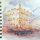 My project in Architectural Sketching with Watercolor and Ink course. Un proyecto de Pintura a la acuarela de colleenamoretti - 05.06.2020