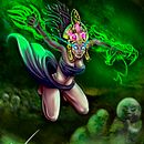 Sacerdotisa garras de jade. Artes plásticas, Comic, Concept Art, Criatividade, Desenvolvimento de videogames, Desenho, Desenho artístico, Desenho digital, Direção de arte, Design de personagens, Ilustração tradicional, Ilustração digital, Ilustração infantil, Instagram, Pintura digital, Redes sociais, Sketchbook, e Videogames projeto de Adrián Rullán Cubillas - 09.06.2020