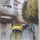 Paisaje urbano dia lluvioso Ein Projekt aus dem Bereich Aquarellmalerei von gloriacenturion6 - 10.06.2020
