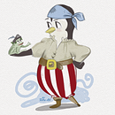 Pungüino pirata que habla con las ranas Ein Projekt aus dem Bereich Digitale Zeichnung von Mónica de la Torre - 16.06.2020