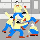 The pickpocket mafia causing chaos in the subway.🚂🥵 . Un projet de Illustration traditionnelle, Illustration numérique et Illustration vectorielle de Jorge Gallardo - 21.06.2020