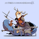 Los tres guerreros del bosque . Ilustração tradicional, Design de personagens e Ilustração digital projeto de Williams Cortes - 24.06.2020