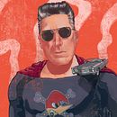 Ilustración con Rock and Roll y superpoderes: Loquillo.. Portrait Drawing, and Digital Illustration project by Eloi F Valle Urbina - 06.24.2020