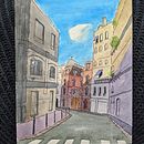 Paris during quarantine . Traditional illustration, and Watercolor Painting project by Noam Kovacs - 06.27.2020