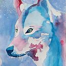 Mi Proyecto final del curso de Ana Carolina : El Lobo y la Luna.. Un progetto di Pittura ad acquerello di Camille Rodriguez - 28.06.2020