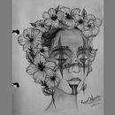 Flowers in my head. Traditional illustration, Graphic Design, Digital Illustration, Tattoo Design, and Digital Drawing project by Ezio Chifunga - 09.13.2021