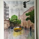 cabriolet on a rainy day :). Un proyecto de Pintura de vera_elisabeth - 28.06.2020