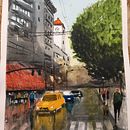 Calle de Cordoba, second atempt. Un proyecto de Pintura a la acuarela de Rodolfo Rabinovich - 29.06.2020