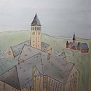 My project in Architectural Sketching with Watercolor and Ink course. Watercolor Painting project by jaconrad000 - 07.02.2020