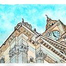Meu projeto do curso: Desenho arquitetônico com aquarela e tinta. Un proyecto de Pintura a la acuarela y Bellas Artes de gilpanzer - 12.07.2020