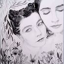 Björk - PJ Harvey Ein Projekt aus dem Bereich Bildende Künste, Porträtzeichnung, Realistische Zeichnung und Traditionelle Illustration von Sonia Ródbal - 03.07.2020