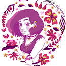 My project in Illustrated portraits with botanical elements course. Traditional illustration project by Corina Ruano - 07.04.2020