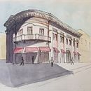 My project in Architectural Sketching with Watercolor and Ink - Narmanli Han Istanbul Beyoglu. Un proyecto de Pintura a la acuarela de gunesebcim - 05.07.2020