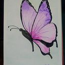 Mi Proyecto del curso: Técnicas modernas de acuarela Mariposa con efecto de la combinación de acuarelas y sal. Un progetto di Creatività di Adriana Carolina Romero Garizao - 13.07.2020