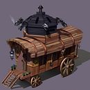 Gypsy Caravan. Animation, 2D Animation, Film, Video, TV, Concept Art, Game Development, Digital Drawing, Automotive Design, Game Design, Traditional illustration, Digital Illustration, 3D Modeling, Advertising, and Video Games project by Elias Kasma Piovani - 07.13.2020