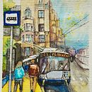 The Trolleybus No 17725, Riga, Latvia. Un proyecto de Ilustración arquitectónica, Dibujo, Bellas Artes, Bocetado y Pintura a la acuarela de Elīna Kokareviča - 15.07.2020