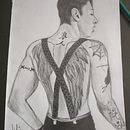 Espalda tatuada. Desenho, Desenho a lápis, Desenho artístico, Desenho de retrato, e Desenho realista projeto de Adriana Gutiérrez - 27.10.2019