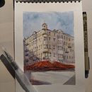 Mi Proyecto del curso: Dibujo arquitectónico con acuarela y tinta. Un projet de Aquarelle de Liena Nieves Pelegrín Breffe - 21.07.2020
