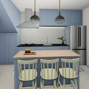 Projeto Residencial Sala + Cozinha. Een project van 3D-animatie, Architectuur,  Interieurdecoratie,  Scenografie e Interieurontwerp van Narielly Rodrigues - 26.11.2020