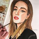 Meu projeto do curso: Retrato em aquarela a partir de uma fotografia . Pictură în acuarelă de Simone Marrach - 07.23.2020