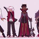 Fábrica de personajes ilustrados: Los 4 músicos vampiros. Un progetto di Arte concettuale, Disegno, Disegno a matita, Disegno digitale, Design, Character design e Illustrazione tradizionale di apolineread - 26.07.2020